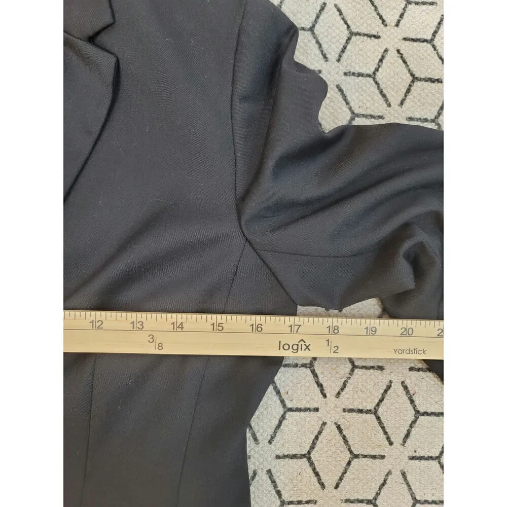 J. CREW WOOL BLEND 2 BUTTON BLAZER IN BLACK, SZ 2